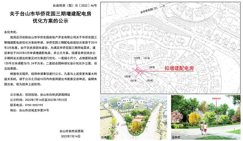 臺自然資（規(guī)）示﹝2022﹞46號-關于臺山市華僑花園三期增建配電房優(yōu)化方案的公示.jpg